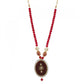 Glamorous Stylish Maroon Golde Plated Traditional Kundan Necklace Set with Earrings