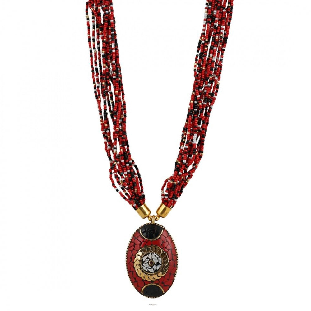 Glamorous Multicolor Tibetan Style Beads Necklace