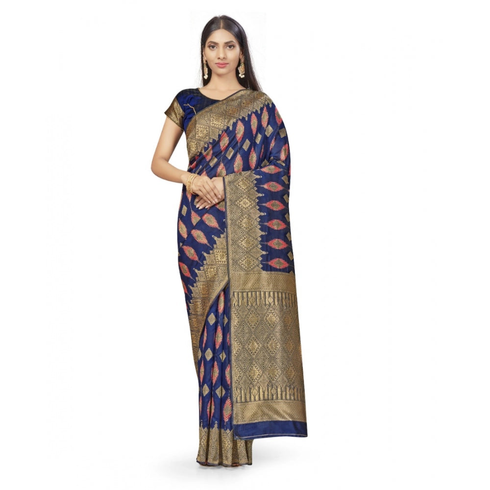 Alluring Banarasi Silk Saree With Blouse piece