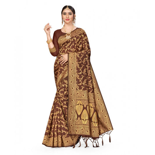 Alluring Banarasi Silk Saree With Blouse piece