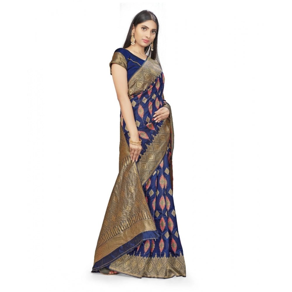Alluring Banarasi Silk Saree With Blouse piece