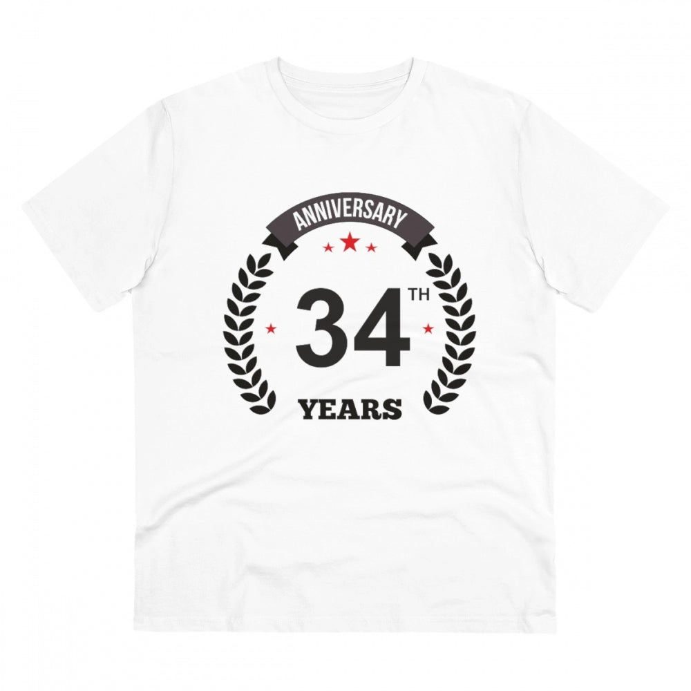 Men's PC Cotton 34th Anniversary Printed T Shirt