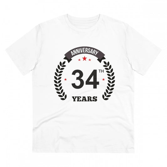 Men's PC Cotton 34th Anniversary Printed T Shirt