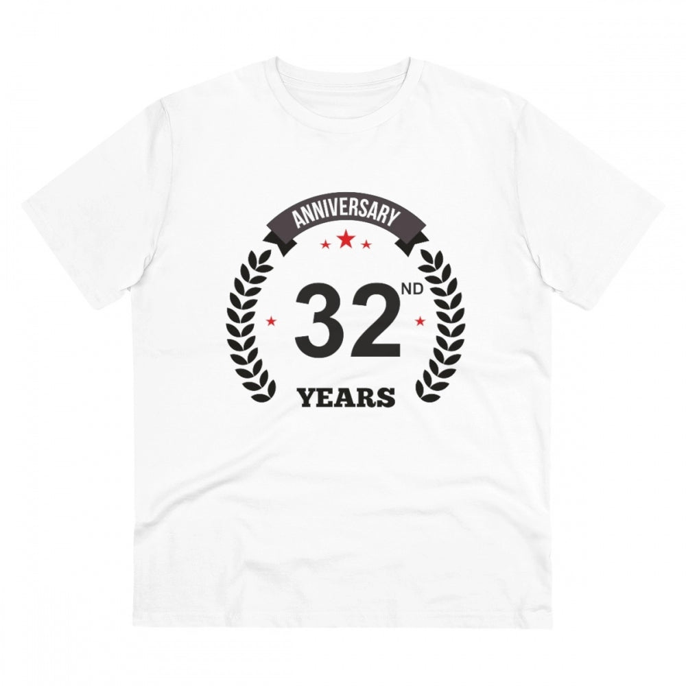 Men's PC Cotton 32nd Anniversary Printed T Shirt