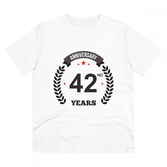 Men's PC Cotton 42nd Anniversary Printed T Shirt