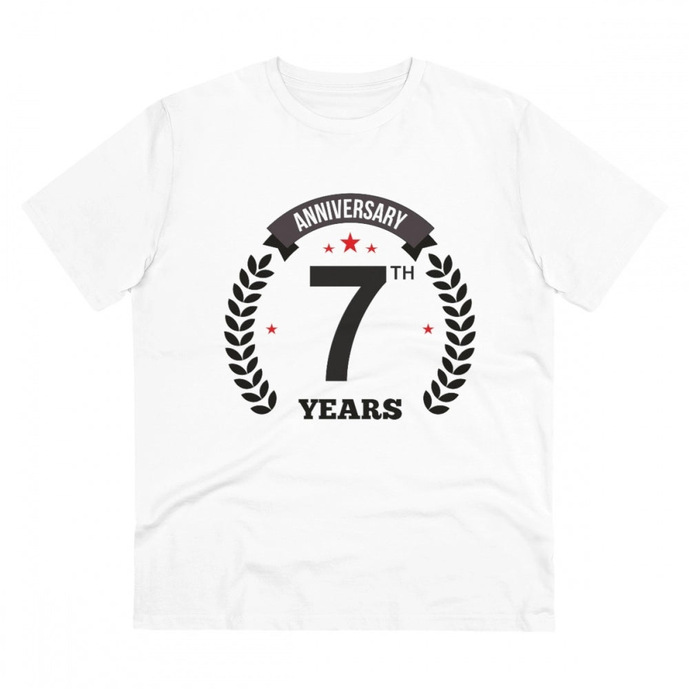 Men's PC Cotton 7th Anniversary Printed T Shirt
