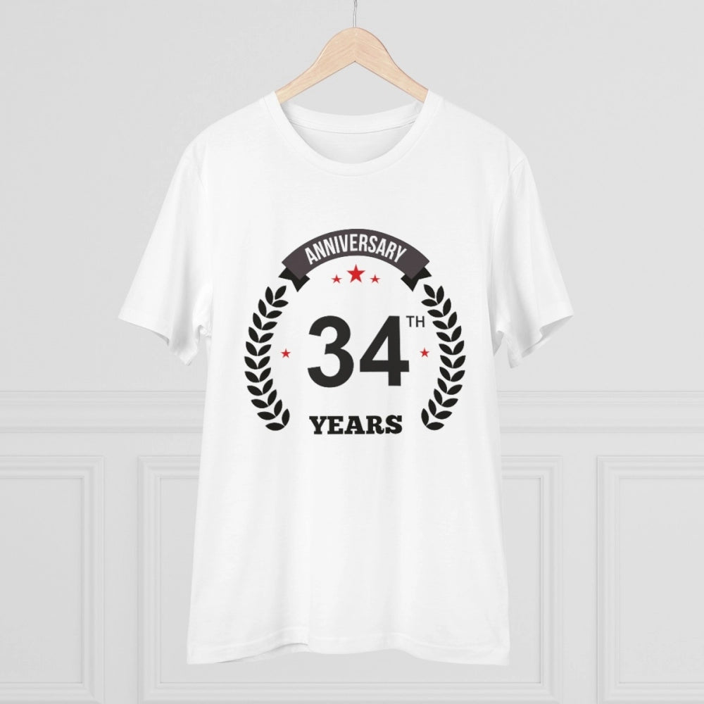 Men's PC Cotton 34th Anniversary Printed T Shirt
