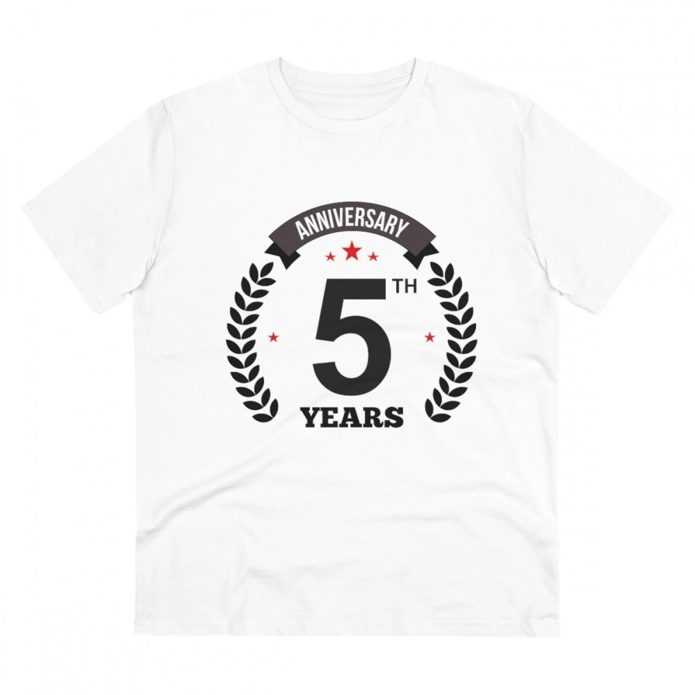 Men's PC Cotton 5th Anniversary Printed T Shirt