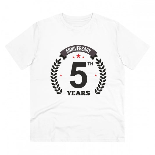 Men's PC Cotton 5th Anniversary Printed T Shirt