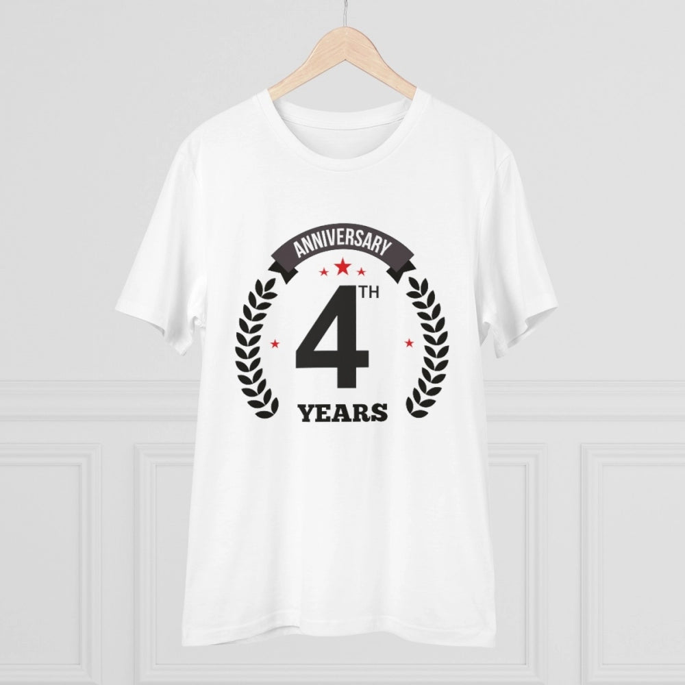 Men's PC Cotton 4th Anniversary Printed T Shirt