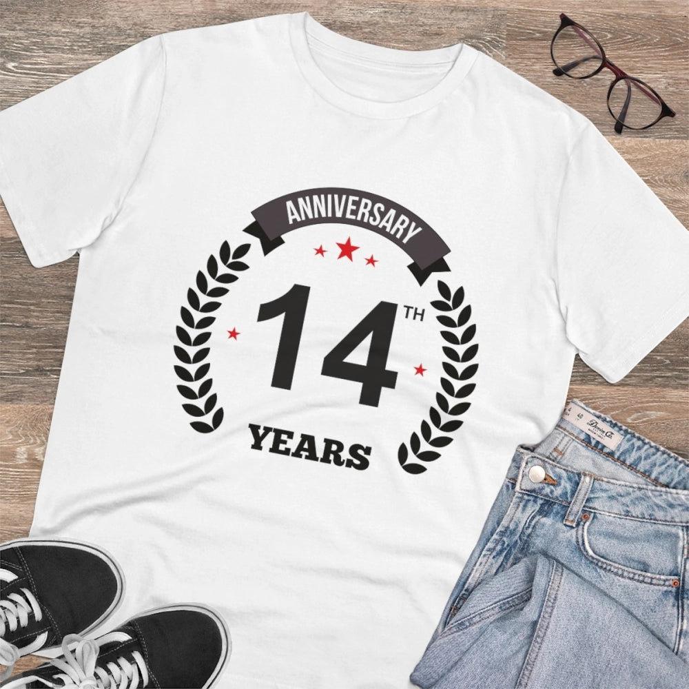 Men's PC Cotton 14th Anniversary Printed T Shirt