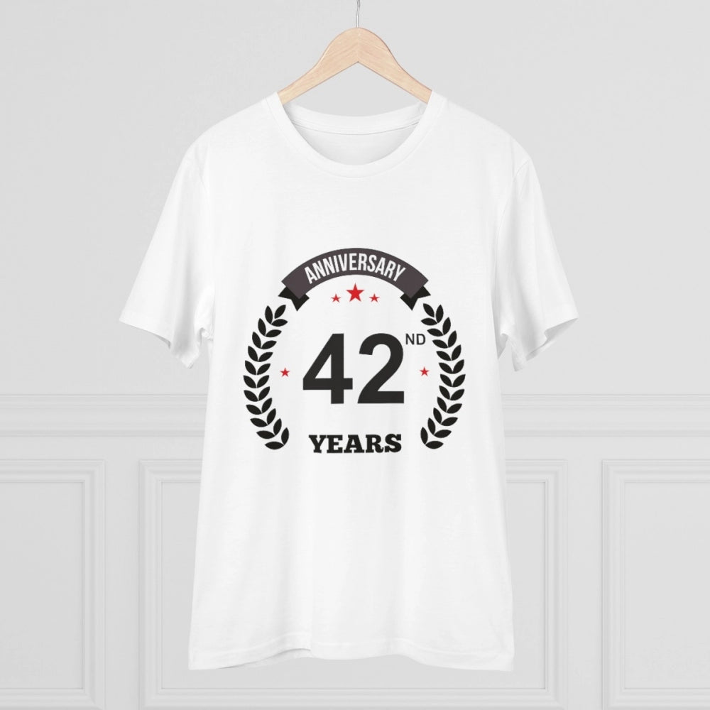 Men's PC Cotton 42nd Anniversary Printed T Shirt
