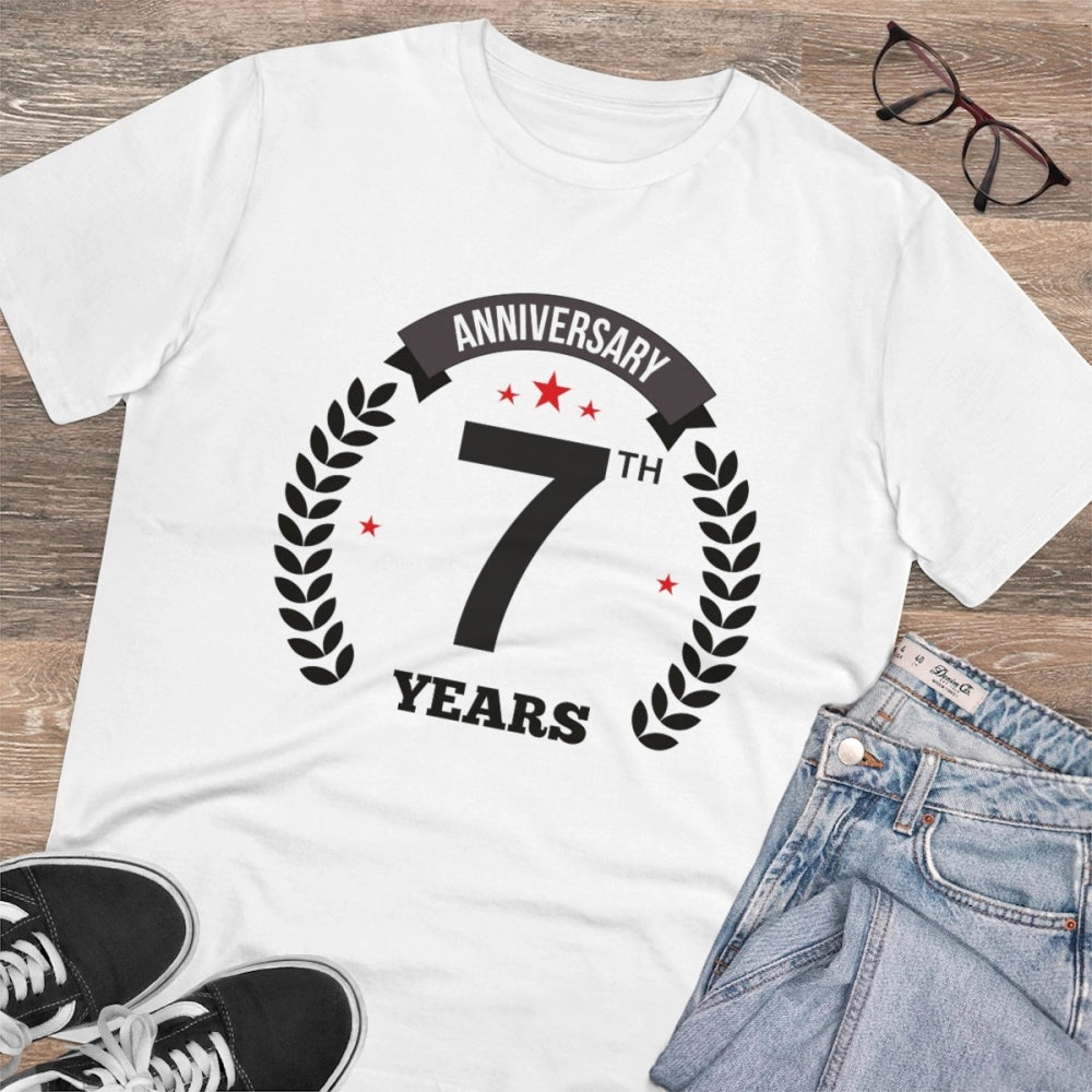 Men's PC Cotton 7th Anniversary Printed T Shirt