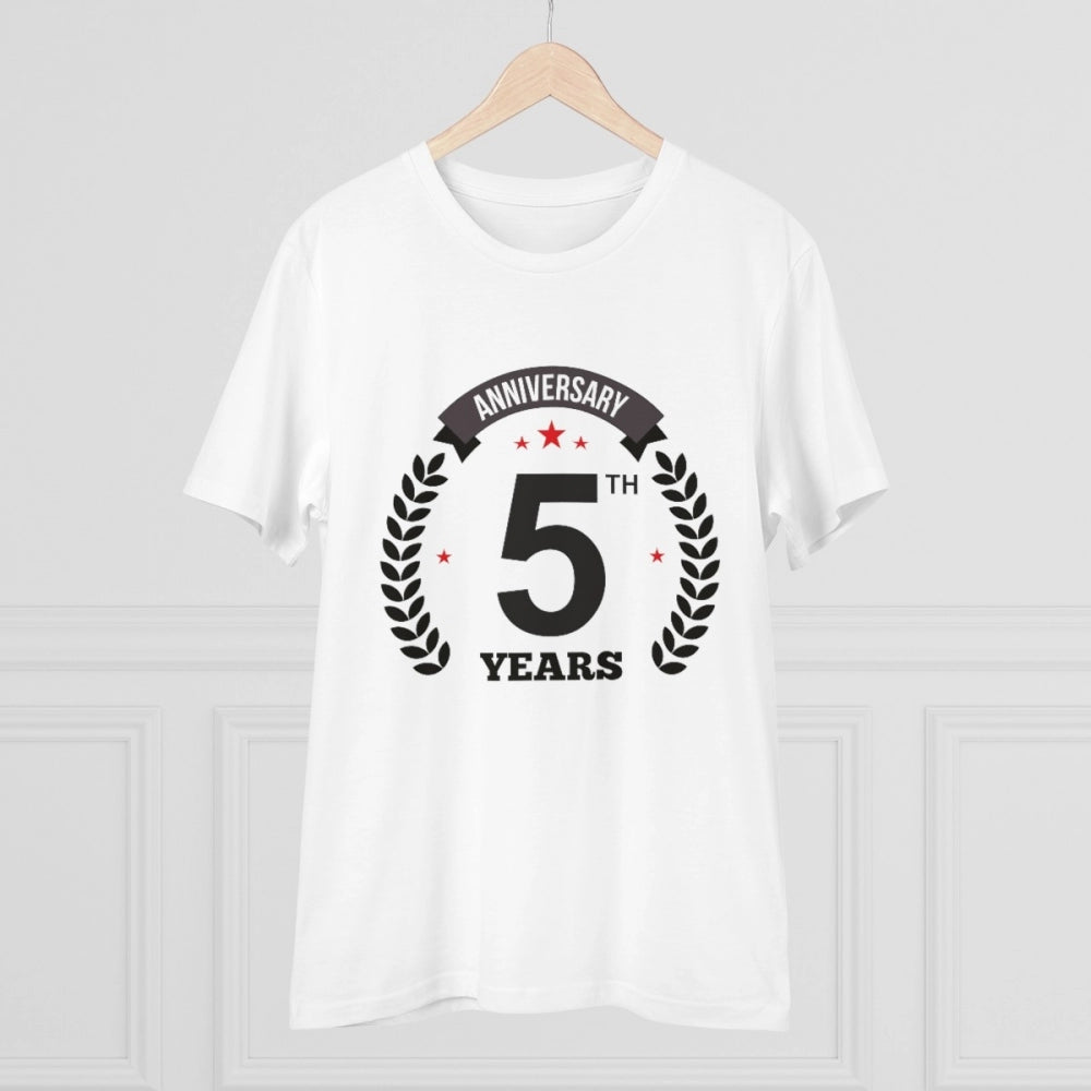 Men's PC Cotton 5th Anniversary Printed T Shirt