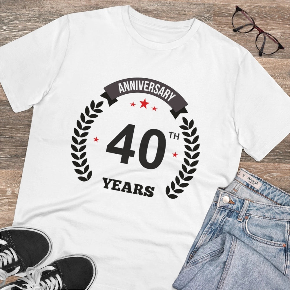 Men's PC Cotton 40th Anniversary Printed T Shirt