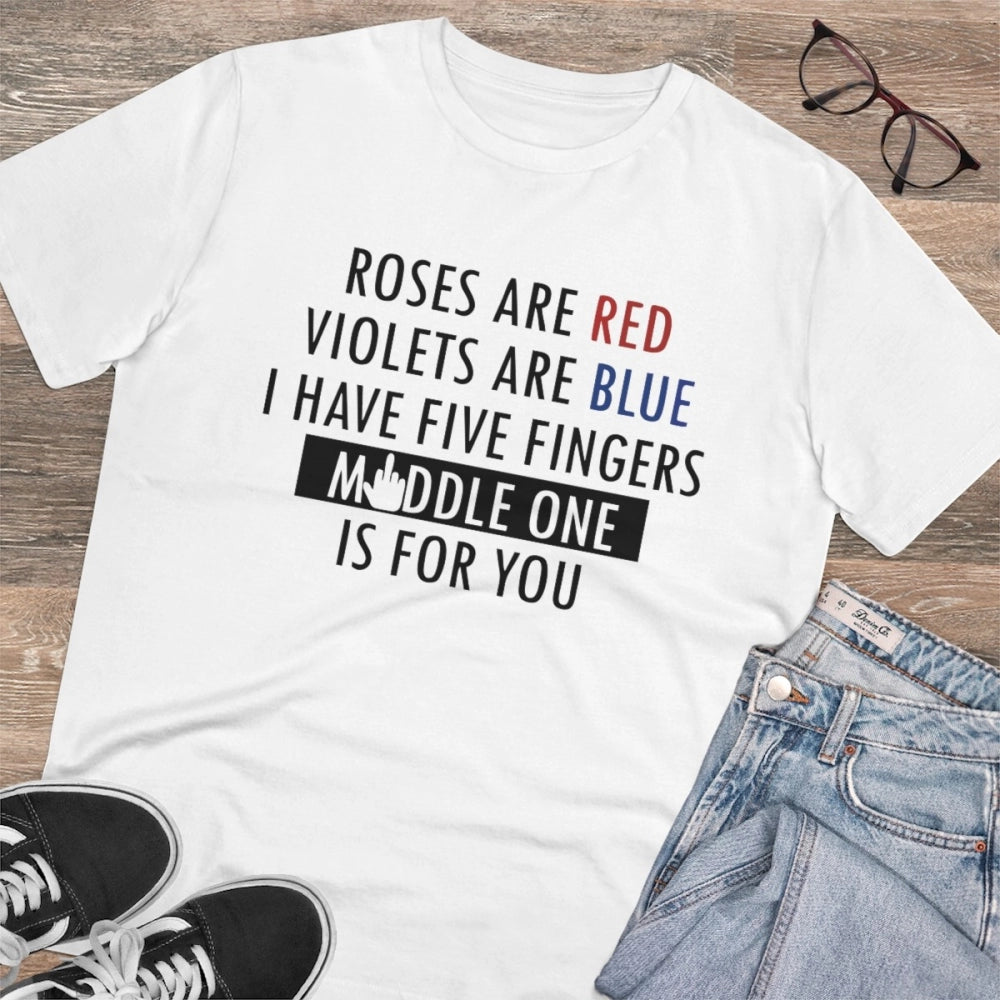 Men's PC Cotton Roses Are Red Printed T Shirt