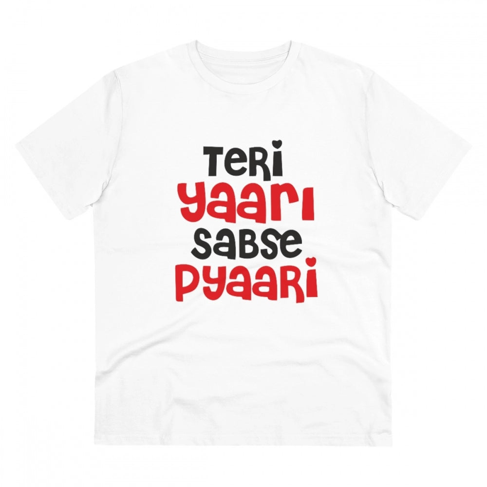 Men's PC Cotton Teri Yaari Sabse Pyaari Printed T Shirt