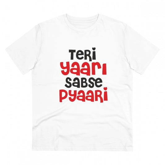 Men's PC Cotton Teri Yaari Sabse Pyaari Printed T Shirt