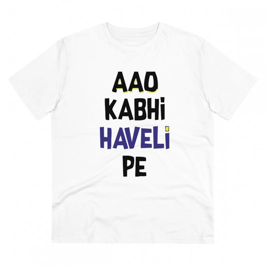 Men's PC Cotton Aao Kabhi Haveli Pe Printed T Shirt