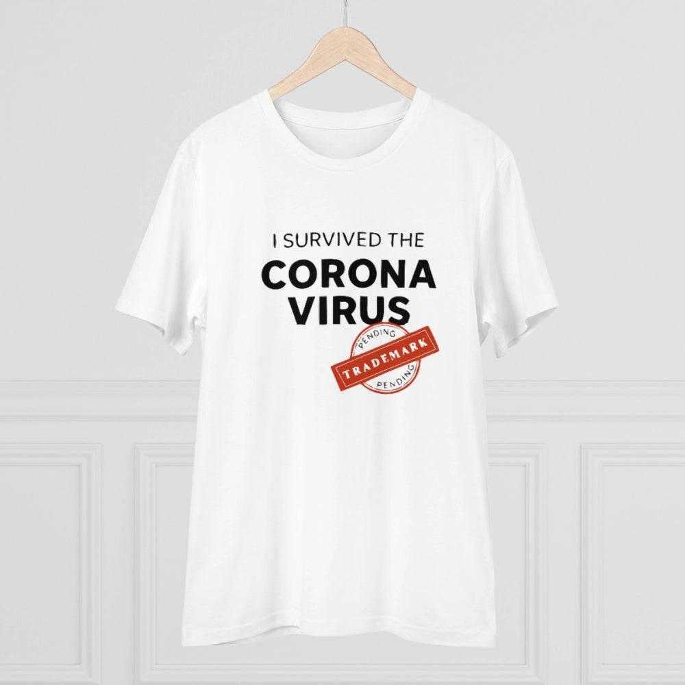 Men's PC Cotton I Survived Corona Virus Printed T Shirt