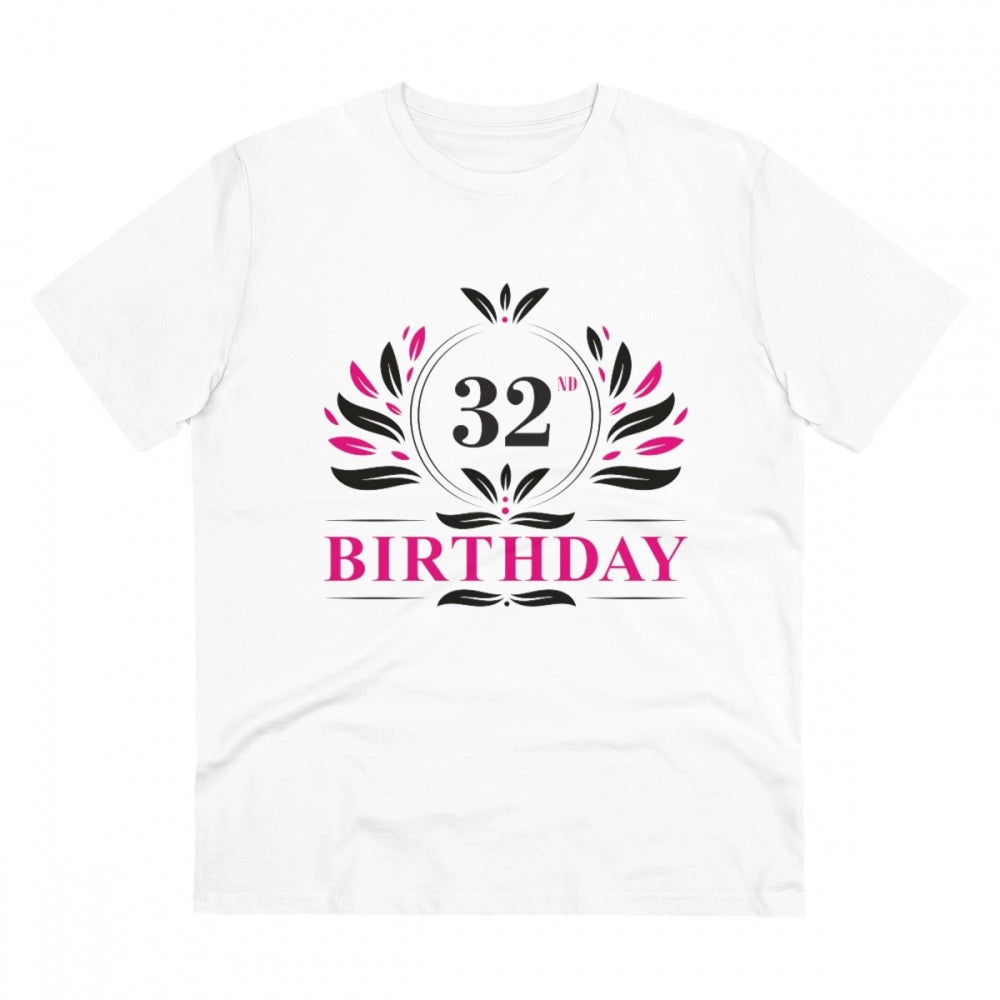 Men's PC Cotton 32nd Birthday Printed T Shirt