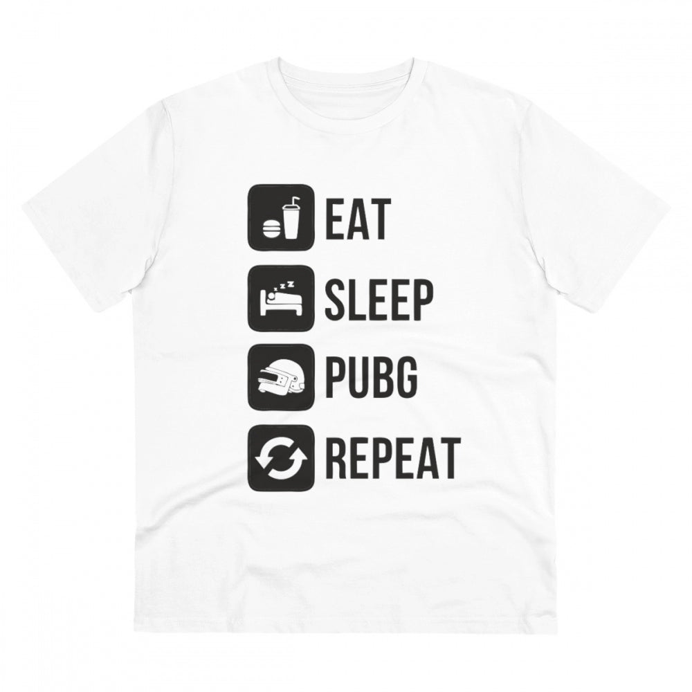 Men's PC Cotton Eat Sleep Pubg Repeat Printed T Shirt