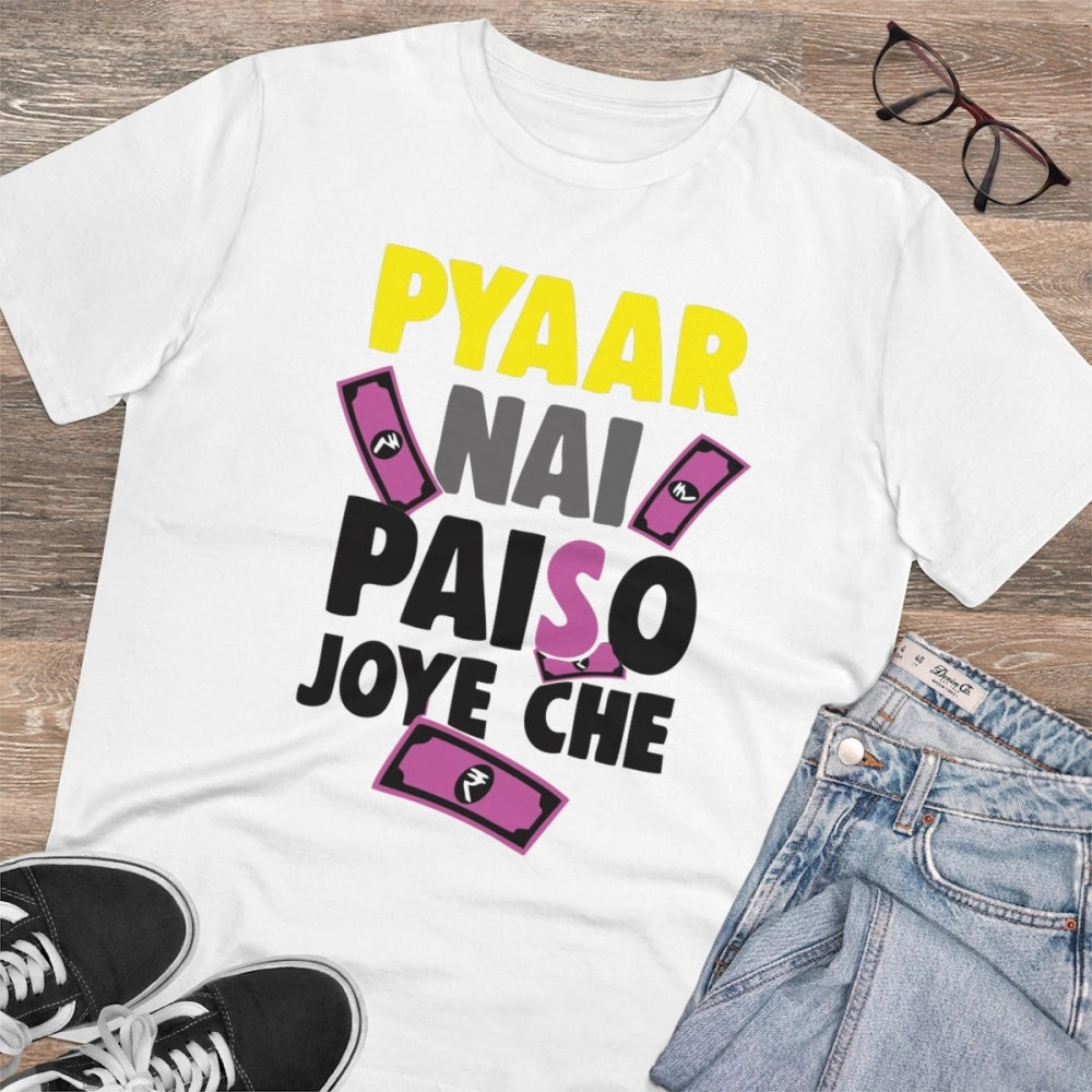 Men's PC Cotton Pyaar Nay Paisa Joy Che Printed T Shirt