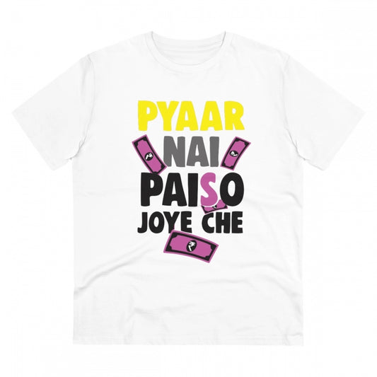 Men's PC Cotton Pyaar Nay Paisa Joy Che Printed T Shirt