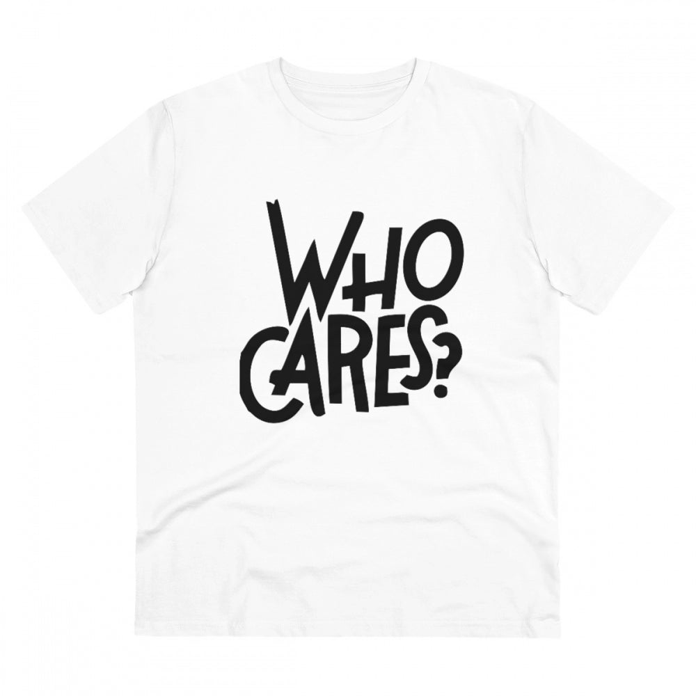 Men's PC Cotton Who Cares Printed T Shirt