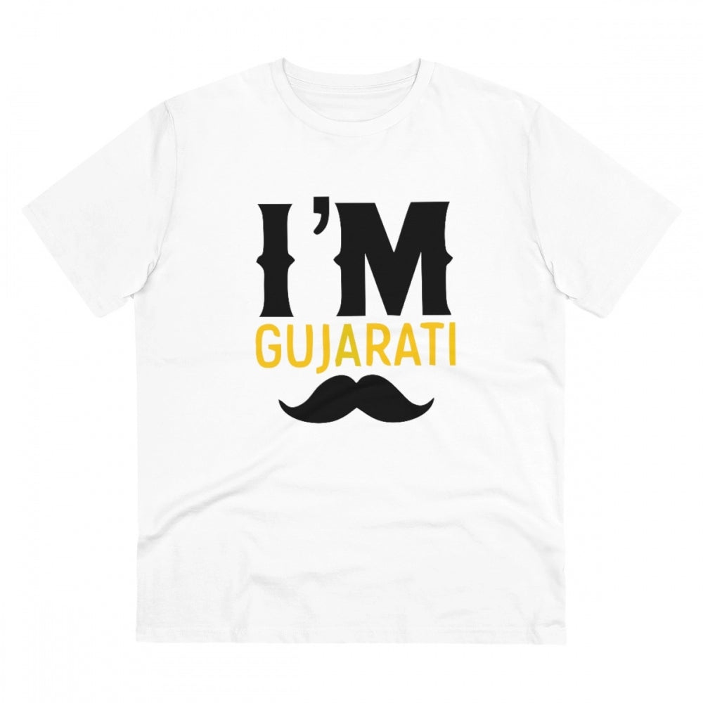Men's PC Cotton I Am Gujarati Printed T Shirt