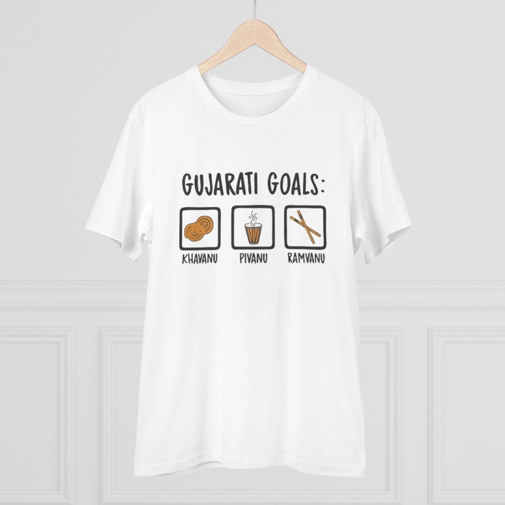 Men's PC Cotton Gujarati Goals Printed T Shirt