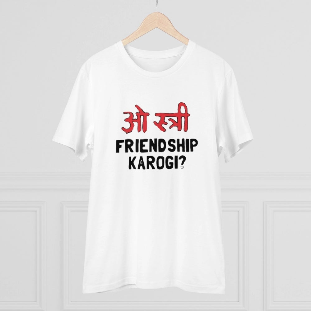 Men's PC Cotton Oo Shtree Friendship Karogi Kya Printed T Shirt