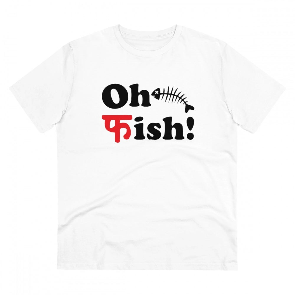 Men's PC Cotton Oh Fish Printed T Shirt