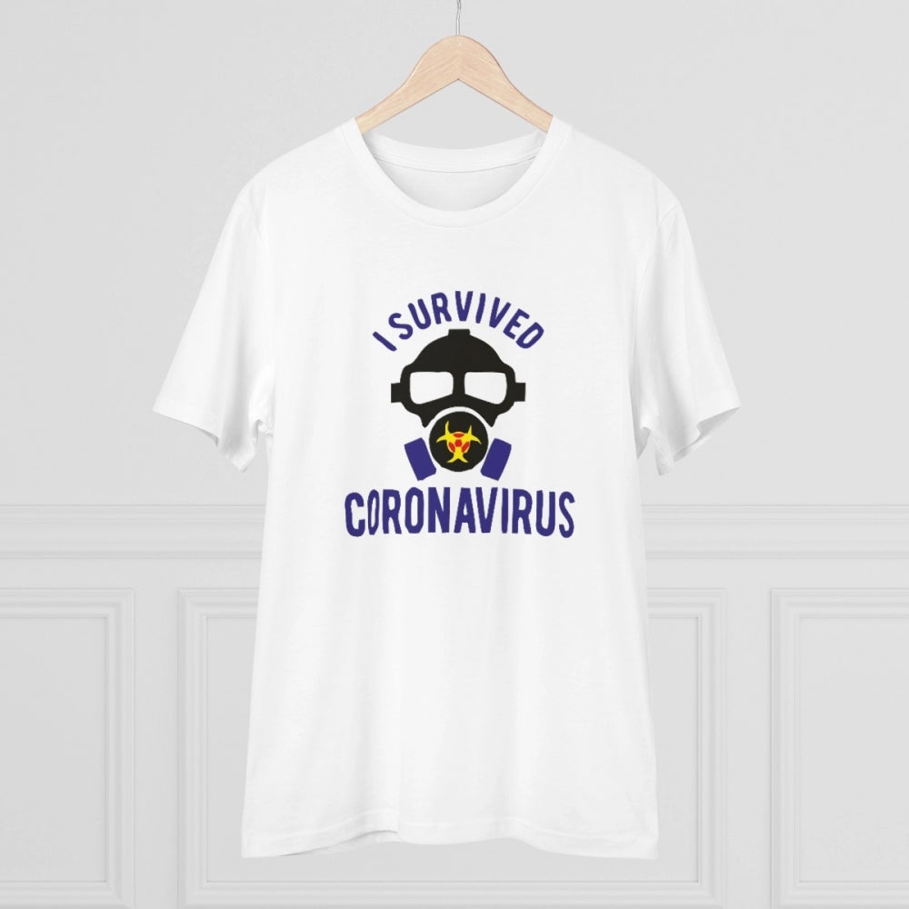Men's PC Cotton I Survived Coronavirus Printed T Shirt