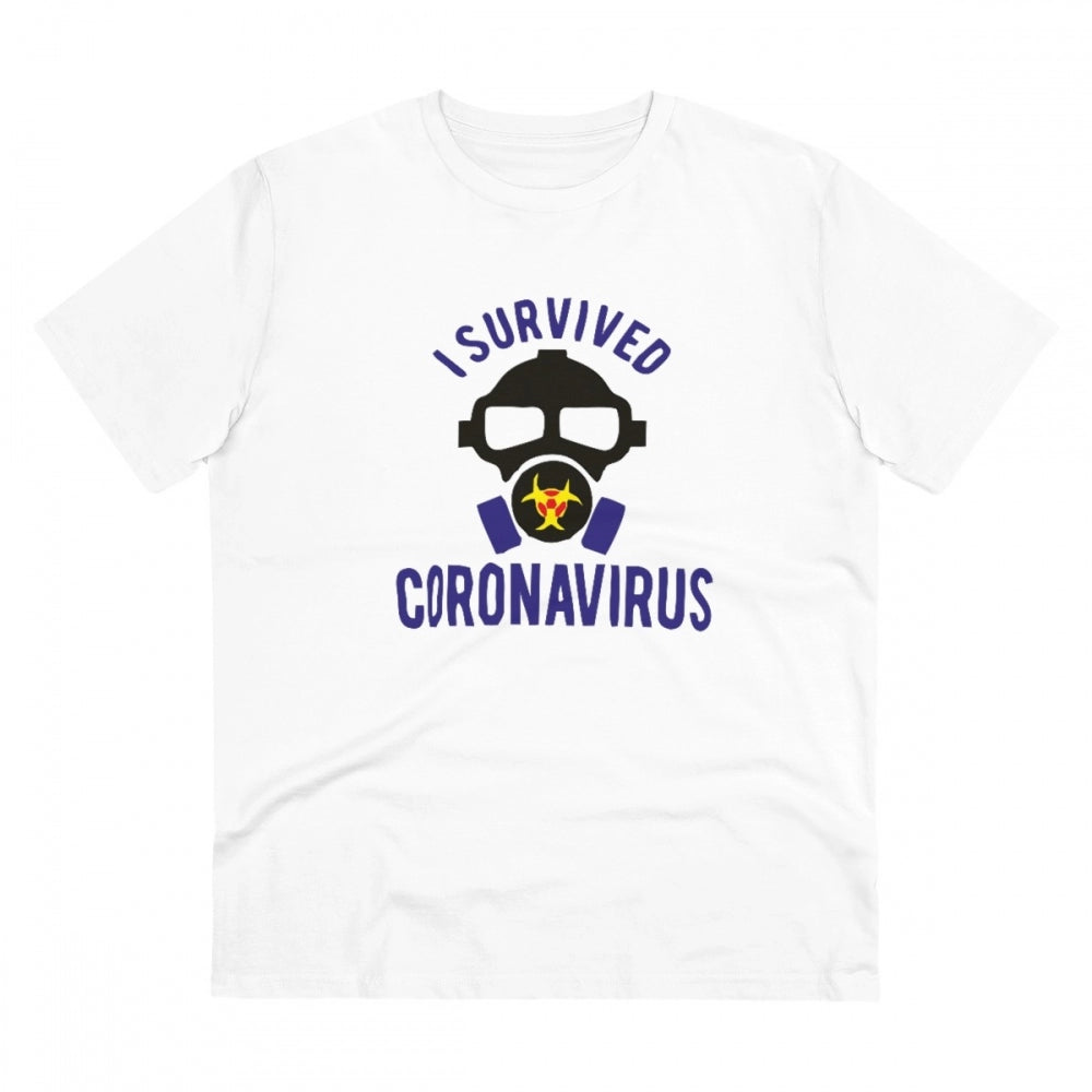 Men's PC Cotton I Survived Coronavirus Printed T Shirt