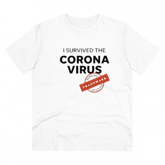 Men's PC Cotton I Survived Corona Virus Printed T Shirt