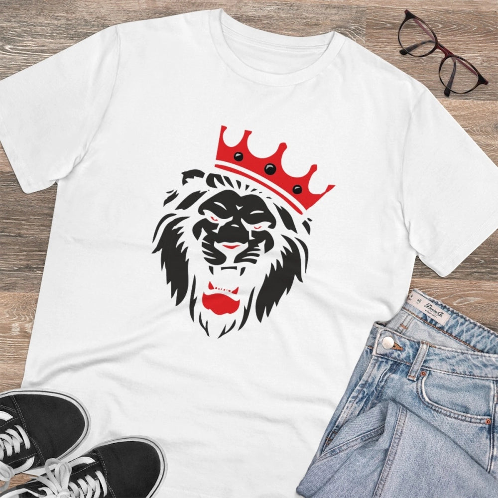 Men's PC Cotton Lion Logo Printed T Shirt
