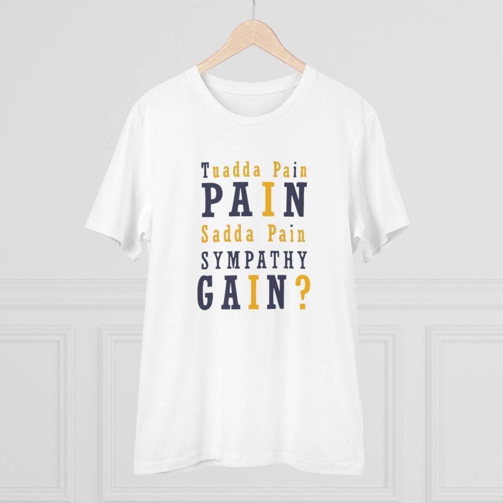 Men's PC Cotton Tuadda Pain Pain Sadda Pain Sympathy Gain Printed T Shirt