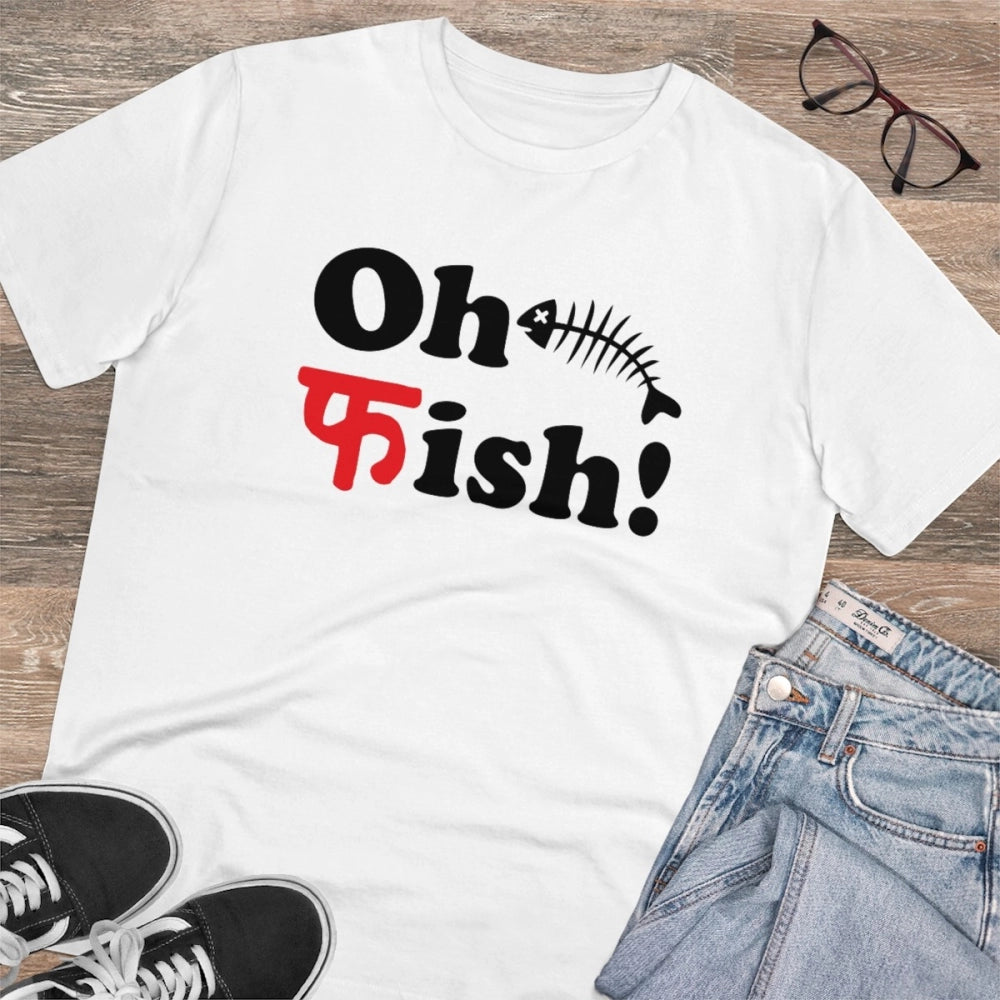Men's PC Cotton Oh Fish Printed T Shirt