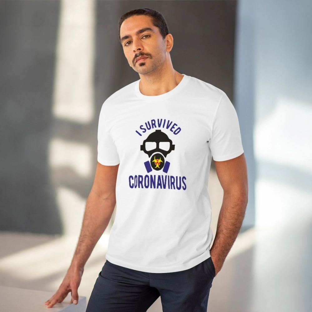 Men's PC Cotton I Survived Coronavirus Printed T Shirt