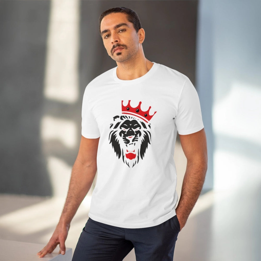 Men's PC Cotton Lion Logo Printed T Shirt