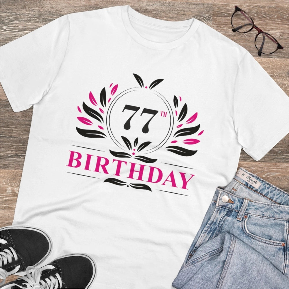 Men's PC Cotton 77th Birthday Printed T Shirt