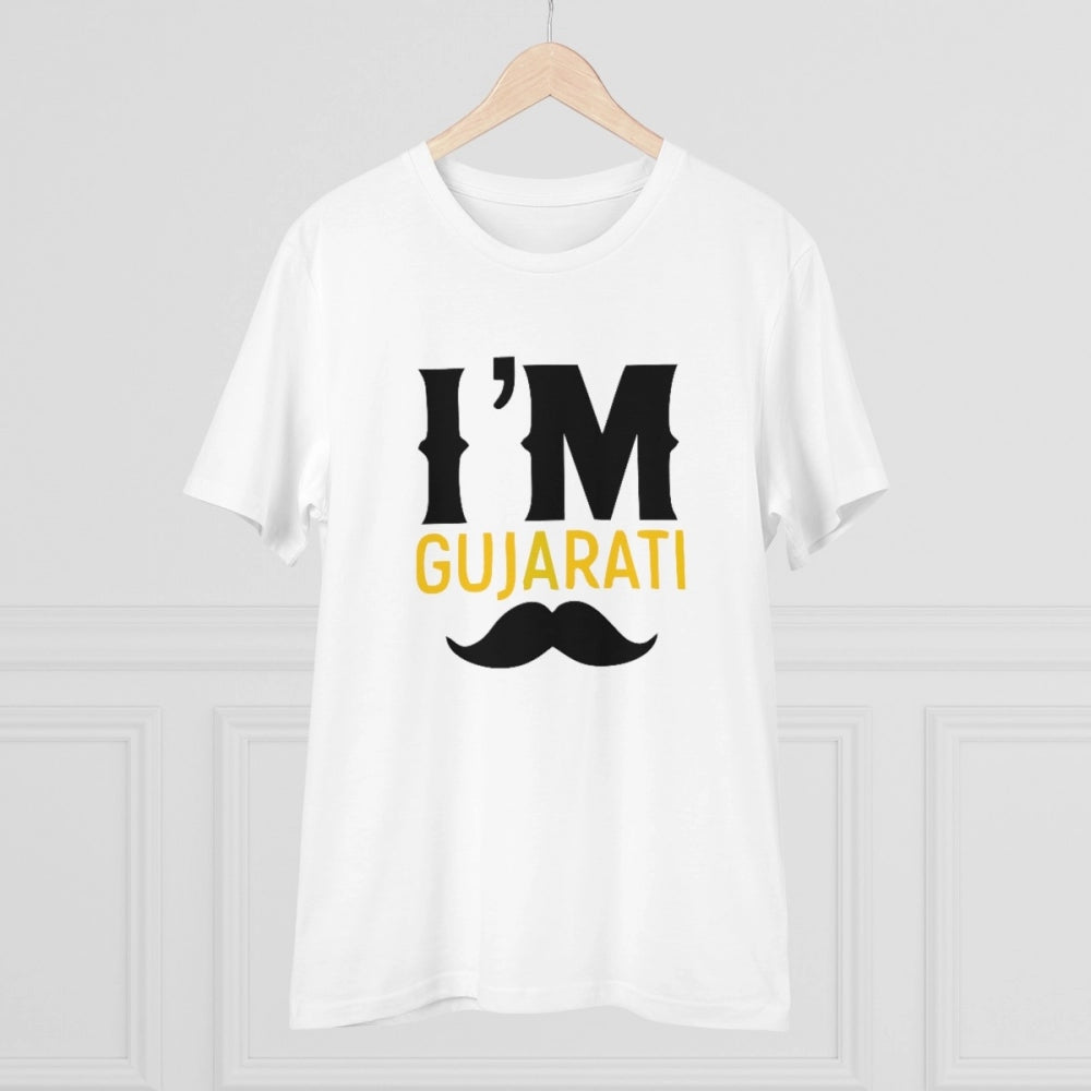 Men's PC Cotton I Am Gujarati Printed T Shirt