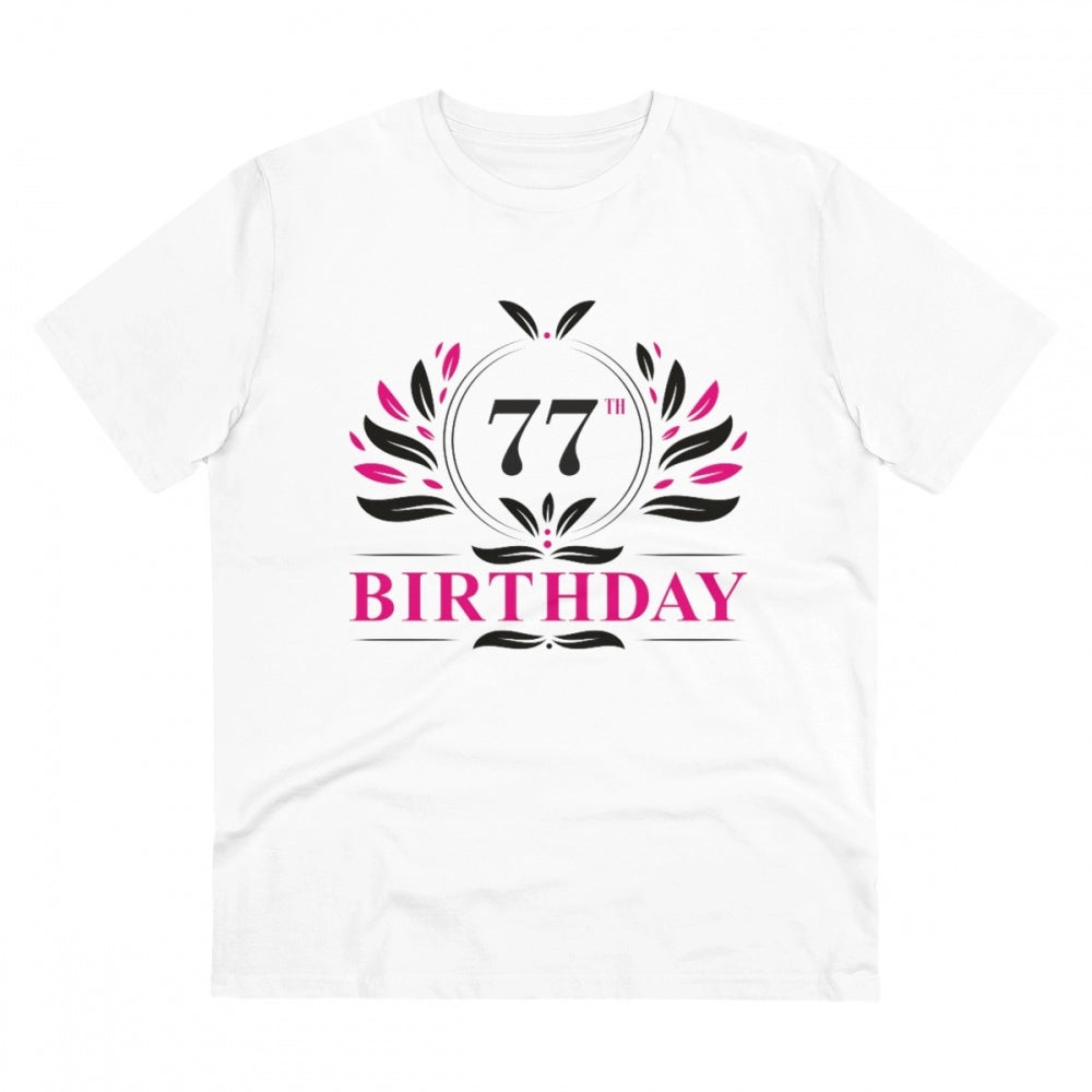 Men's PC Cotton 77th Birthday Printed T Shirt
