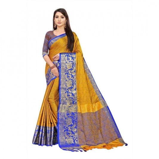Ravishing Cotton Silk Saree With Blouse piece