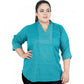 Casual Three Fourth Sleeve Embroidered Light Green Top
