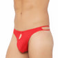 Men's Cotton Spandex Brief Thong Front Open Hole Notch Underwear