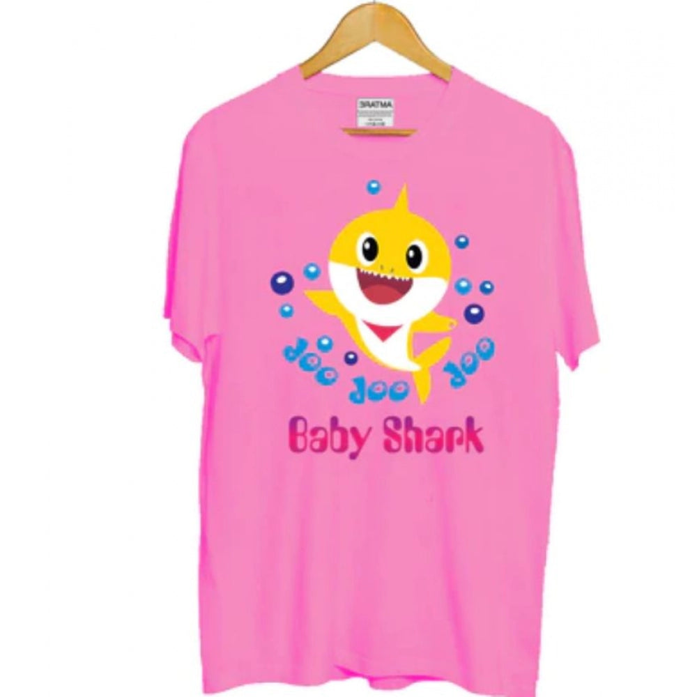 Versatile Girls Cotton Baby Shark Half Sleeve T Shirt