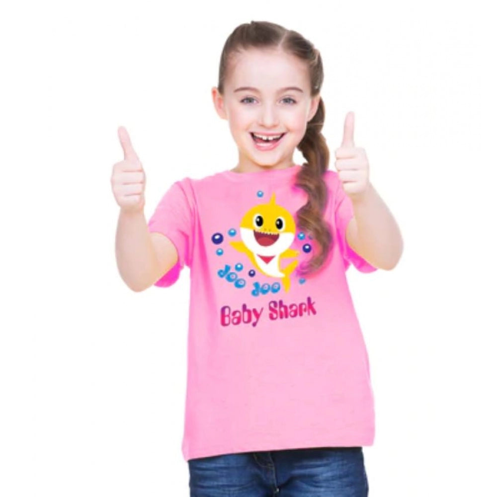 Versatile Girls Cotton Baby Shark Half Sleeve T Shirt