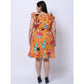Pretty Crepe Printed Knee Length Fit and Flare Dress